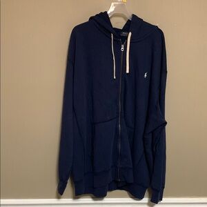 Polo Ralph Lauren Men's White Pony Fleece Full-Zip Navy Hoodie 3XB Outdoors